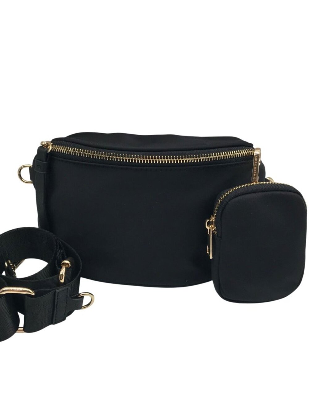 Like Dreams Black Nylon Out Of Norm Fanny Pack
